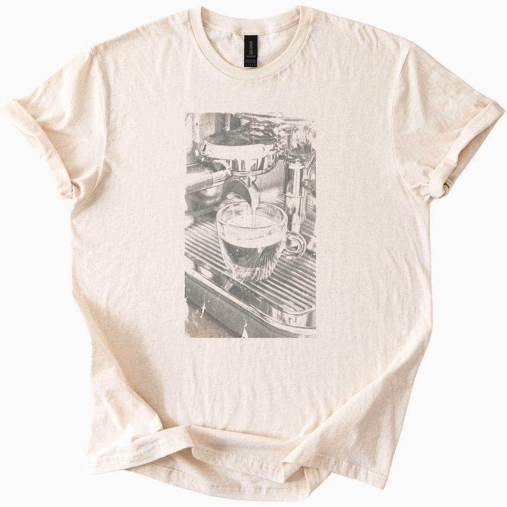 Industrial Pour Vintage Graphic Tee Black and White Photography Style